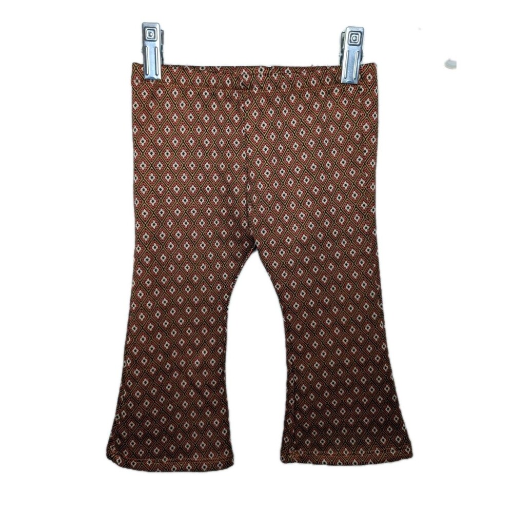 Vintage 90s Bonnie Baby Groovy Geometric Pattern Flared Pants Size 18 Months EUC